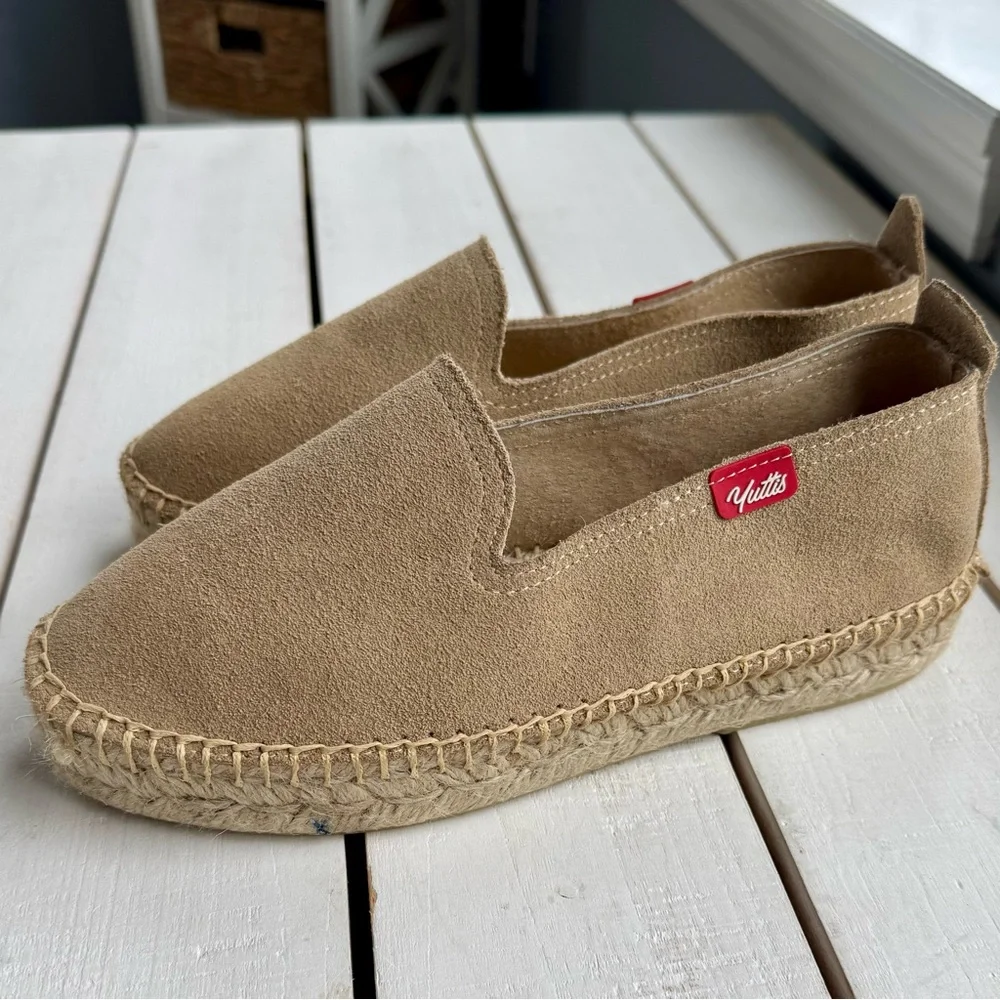 NWOT Women's Taupe Suede Espadrille Slip-Ons